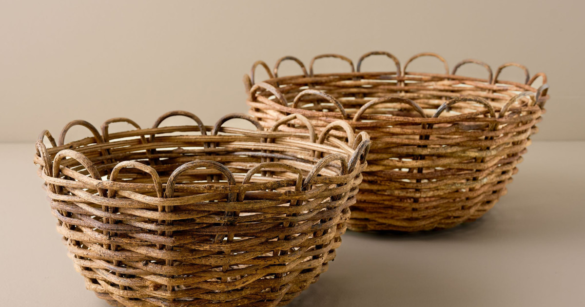 Scalloped Woven Basket | Magnolia