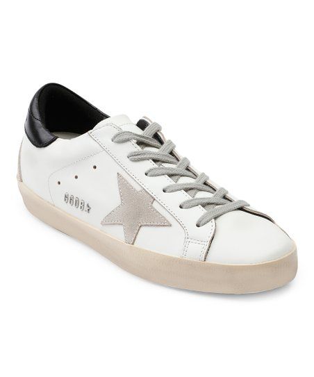 Golden Goose White & Black Super-Star Leather Sneaker - Women | Zulily