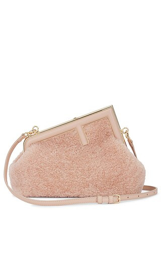 Fendi Shearling First Bag in Beige | Revolve Clothing (Global)