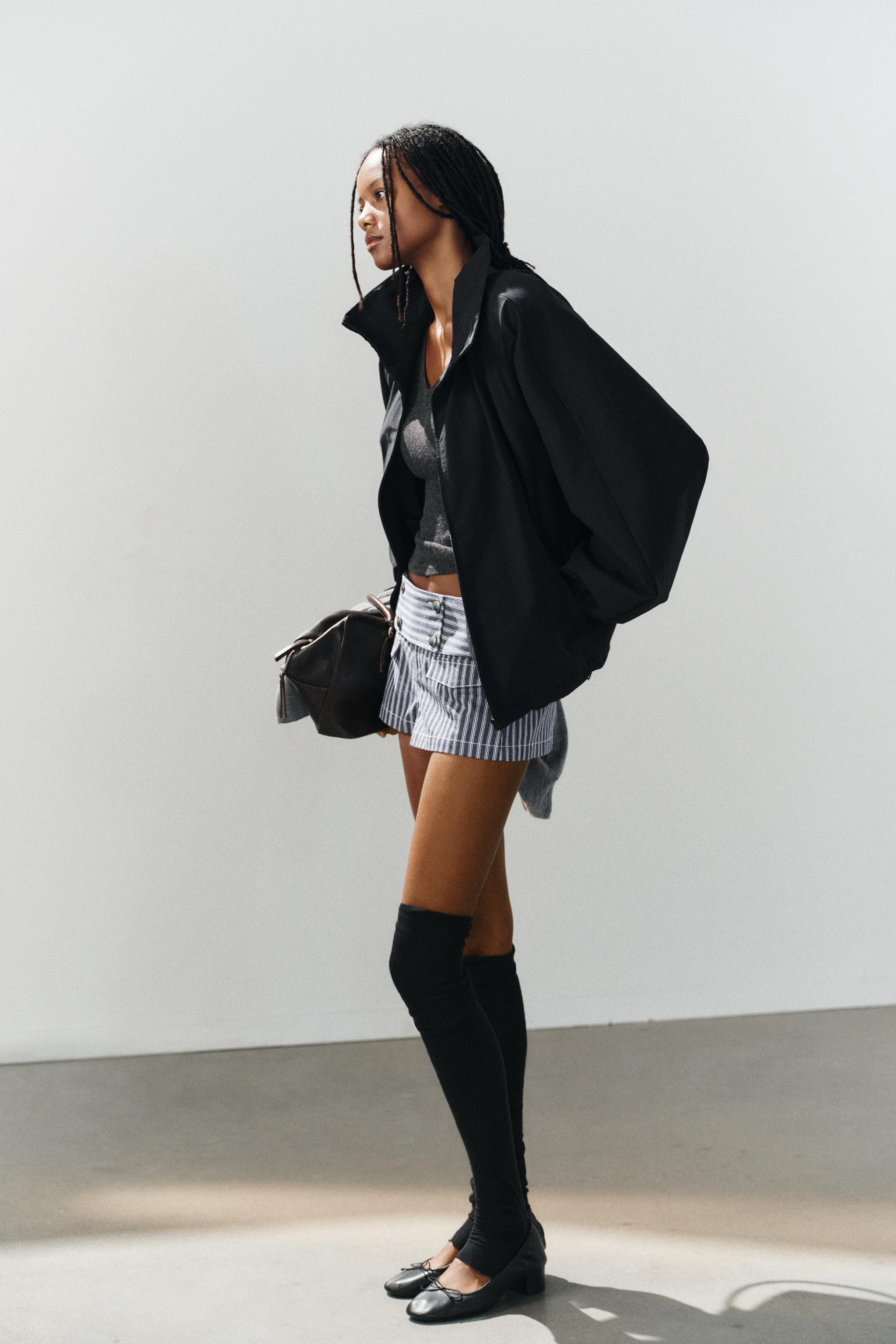 TECHNICAL FABRIC JACKET WITH SHOULDER PADS | Zara US