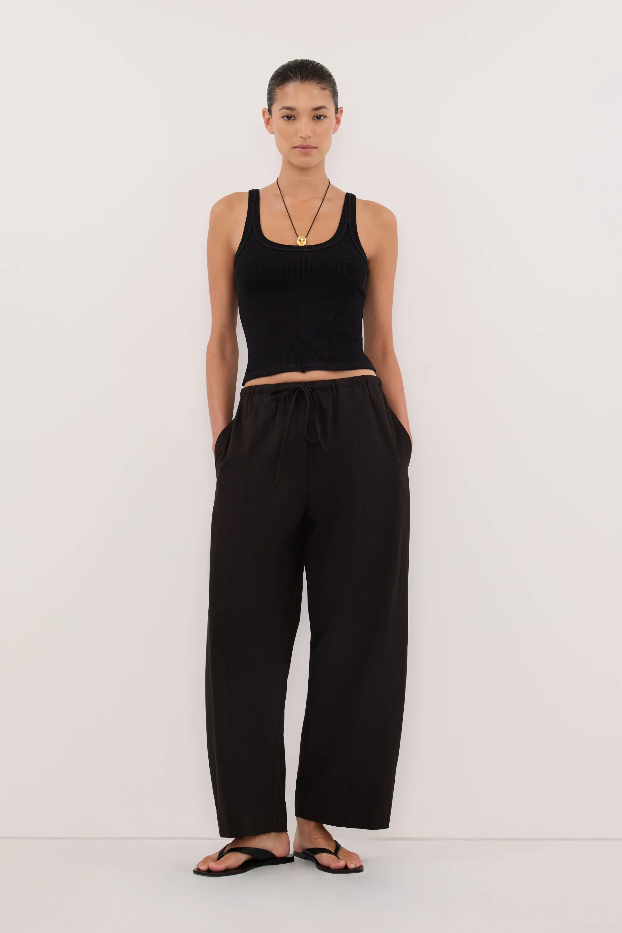 SCOUT BLACK POPLIN BARREL PANT | DISSH