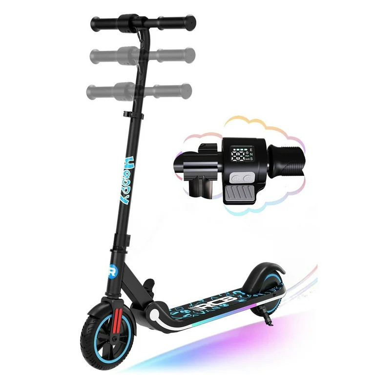 RCB Electric Scooter, for Kids Ages 6+, 3 Speeds and Height Adjustable,Vibrant Lights,Black | Walmart (US)