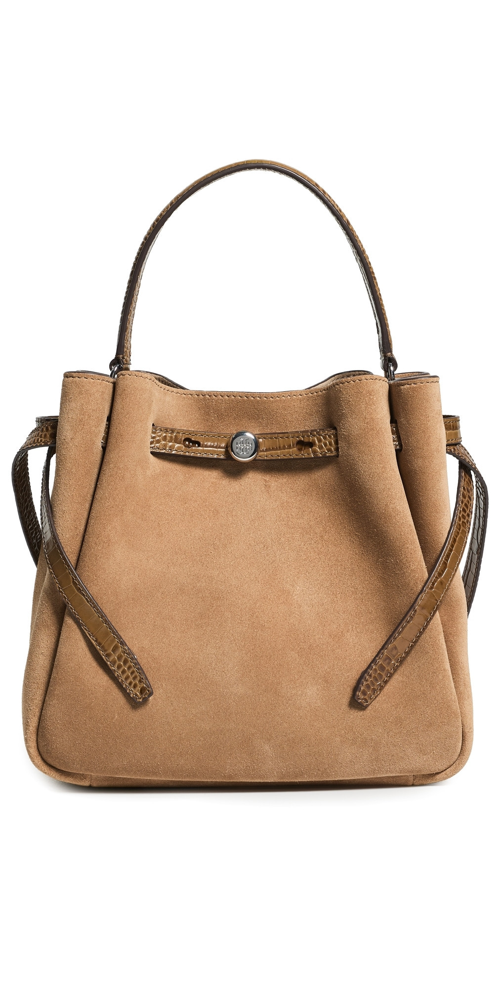 Tory Burch Romy Suede Bucket Bag Stone One Size | Shopbop