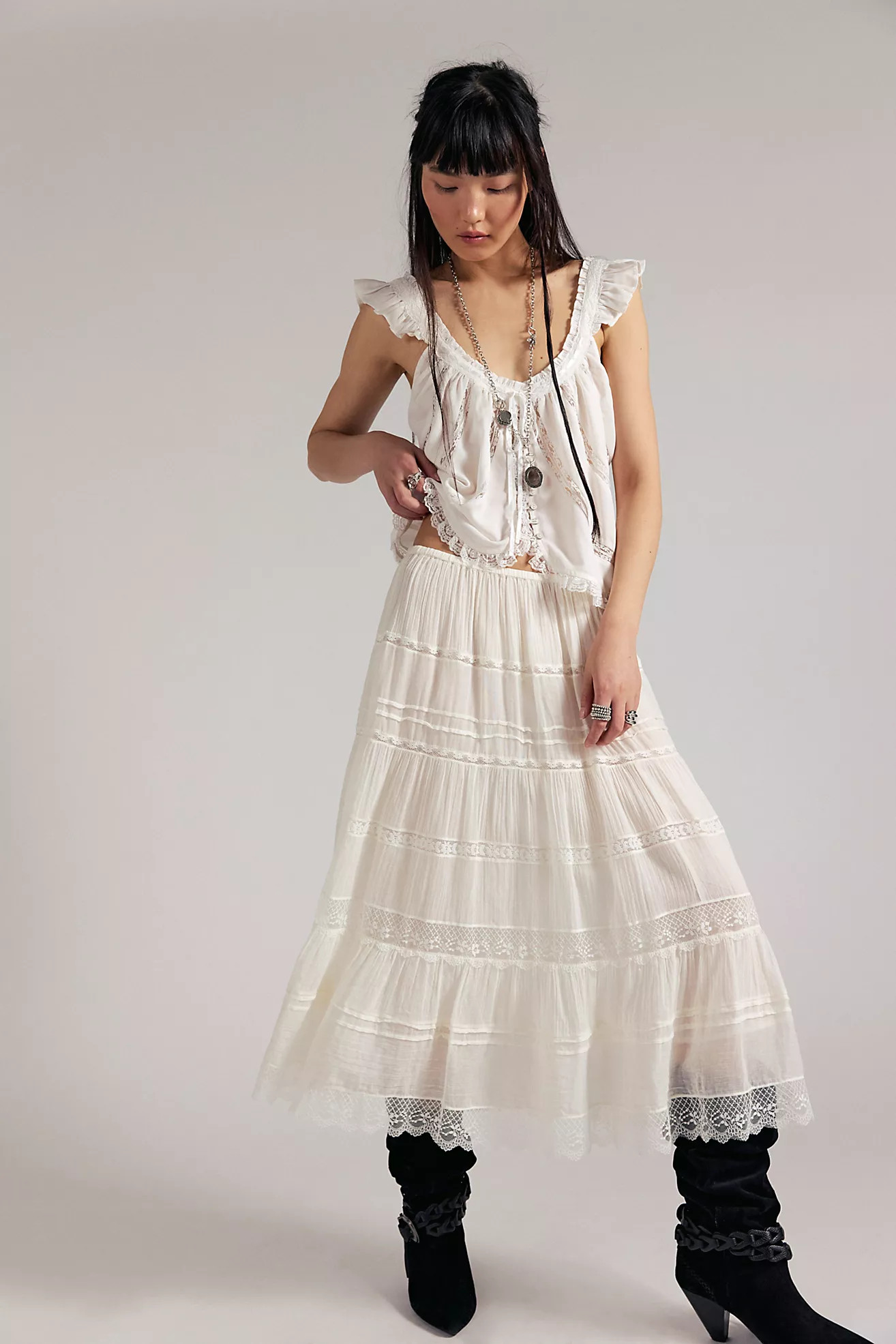Lily Lace Maxi Skirt | Free People (Global - UK&FR Excluded)