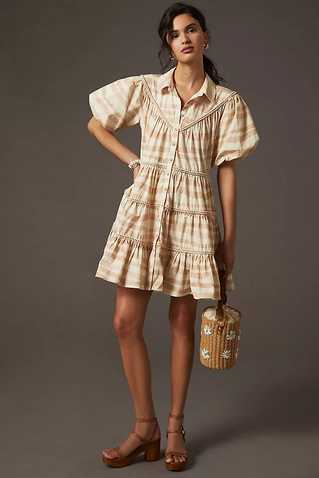 Let Me Be Embroidered Tiered Mini Dress | Anthropologie (US)