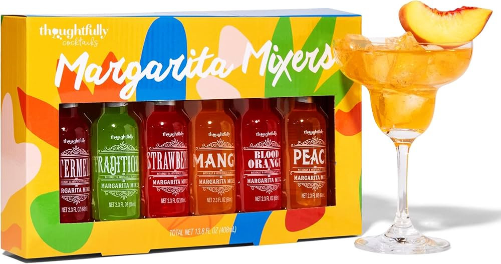 Thoughtfully Cocktails, Margarita Cocktail Mixer Gift Set, Vegan and Vegetarian, Variety of Fruit... | Amazon (US)