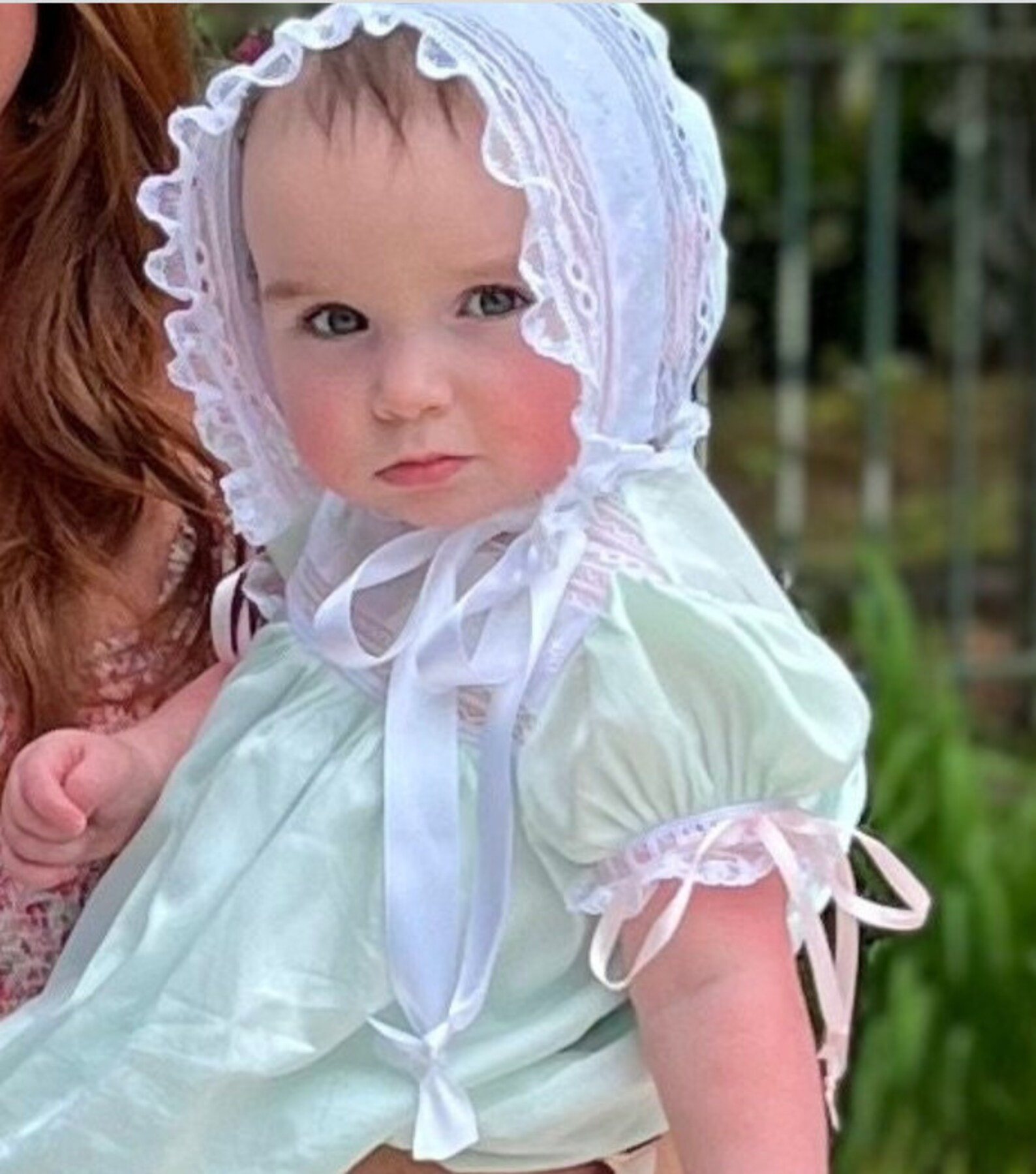 Mint Satin Batiste Girls Portrait Heirloom Bubble - Etsy | Etsy (US)