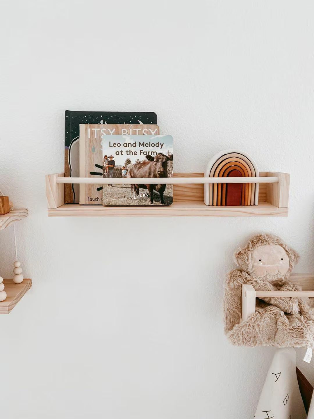 Wooden Bookshelf  Wall Shelf  Spices Shelf  Nursery Room - Etsy | Etsy (US)