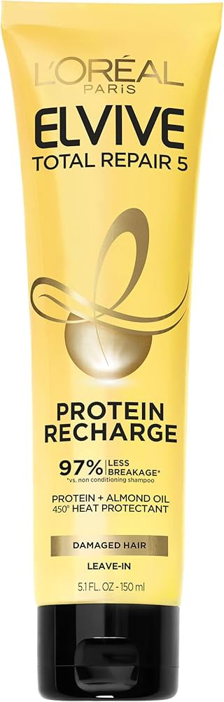 L'Oreal Paris Elvive Total Repair 5 Protein Recharge Leave In Conditioner Treatment and Heat Prot... | Amazon (US)