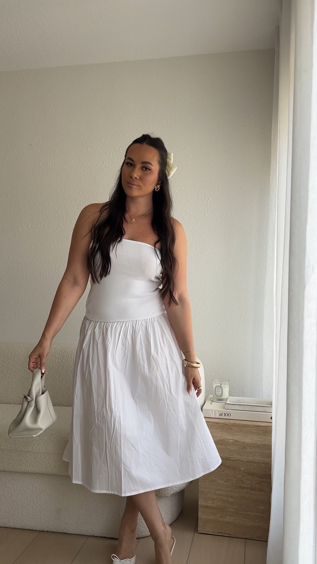 Chic summer midi dress outfit styled with kitten heels and a neutral bag - obsessed with this dress!

#LTKootd #LTKSeasonal