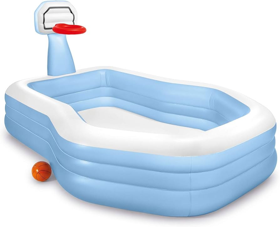Intex 57183EP 101 Inch Swim Center Shootin' Hoops Inflatable Family Swimming Pool, Blue | Amazon (US)