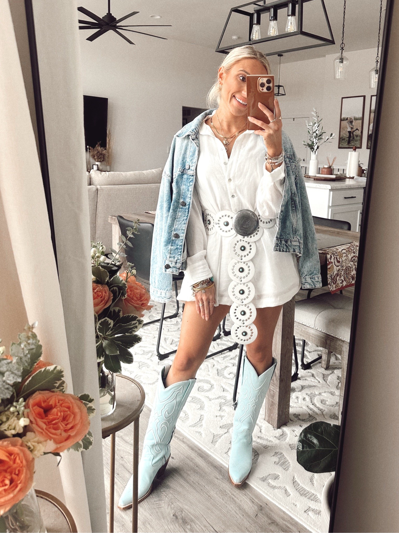 I love how unique these blue cowgirl boots are!!!  They are 3 inch heel!! They are so comfortable and so stinking cute!!! 

#LTKStyleTip