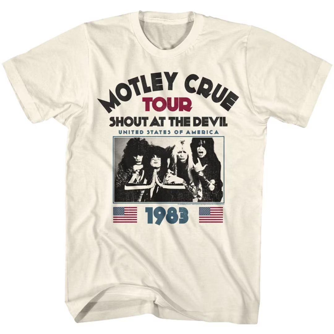 Motley Crue SATD83 Natural Adult T-Shirt | Etsy (US)