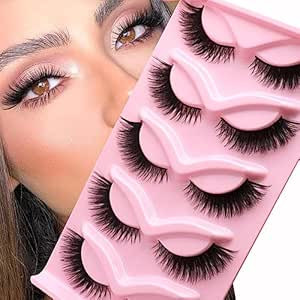 Veleasha Cat Eye Lashes Natural Look Fox False Eyelashes Gorgeous Wispy & Lightweight Faux Mink L... | Amazon (US)