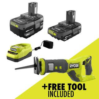 RYOBI ONE+ 18V Lithium-Ion Kit with 2.0 Ah and 4.0 Ah Batteries, Charger, and Free ONE+ 18V Cordl... | The Home Depot