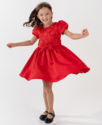 Girls' 2T-6X Embellished Short Sleeve Dress | Macy's