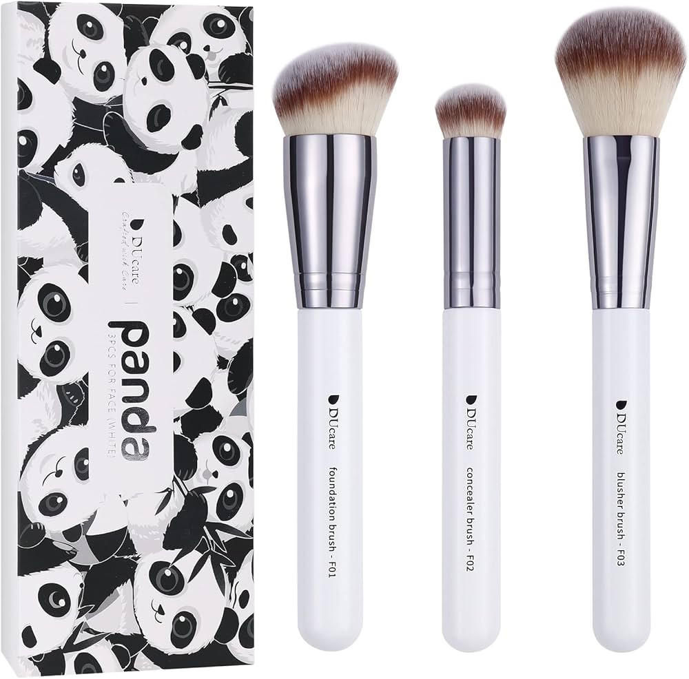DUcare Makeup Brushes 3Pcs Foundation Contour Brush& Concealer Brush& Blusher Brush Face Kabuki B... | Amazon (US)