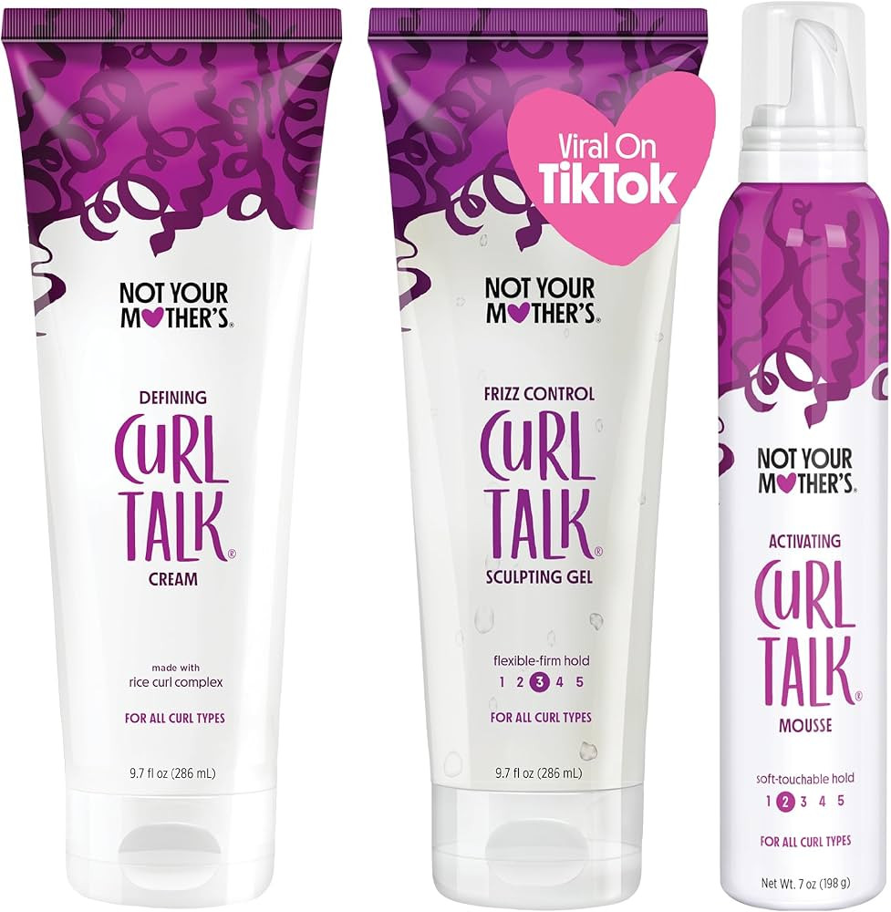 Not Your Mother's Curl Talk Defining Cream, Frizz Control Styling Gel, & Curl Activating Mousse (... | Amazon (US)