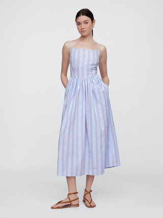 Seersucker Stripe Midi Dress | Gap Factory