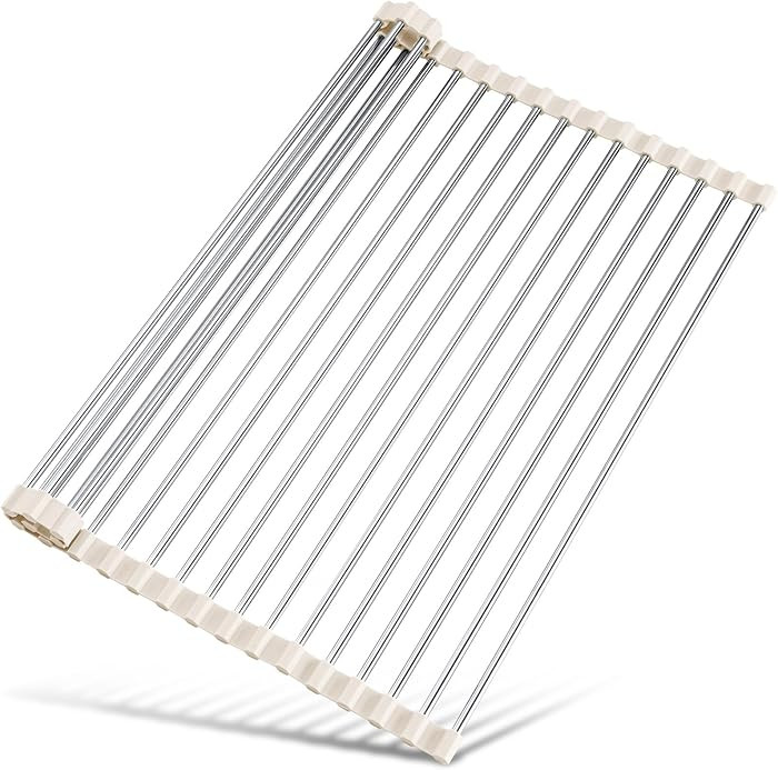 Tomorotec 17.7" x 15.5" Roll Up Dish Drying Rack Over Sink Drying Rack Sink Cover Kitchen Sink Ac... | Amazon (US)