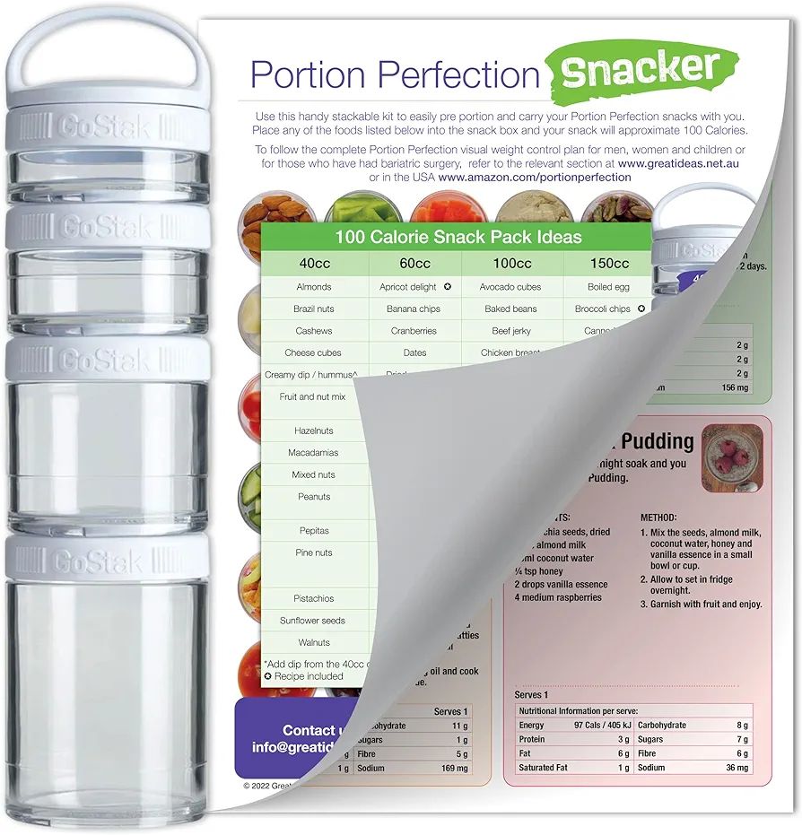Portion Perfection Snacker Small Snack Containers for Adults - Tritan Clear Portion Control Conta... | Amazon (US)