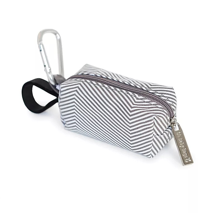 Oh Baby Bags Clip-On Mini Stripes Wet Bag Dispenser in Grey/White | buybuy BABY