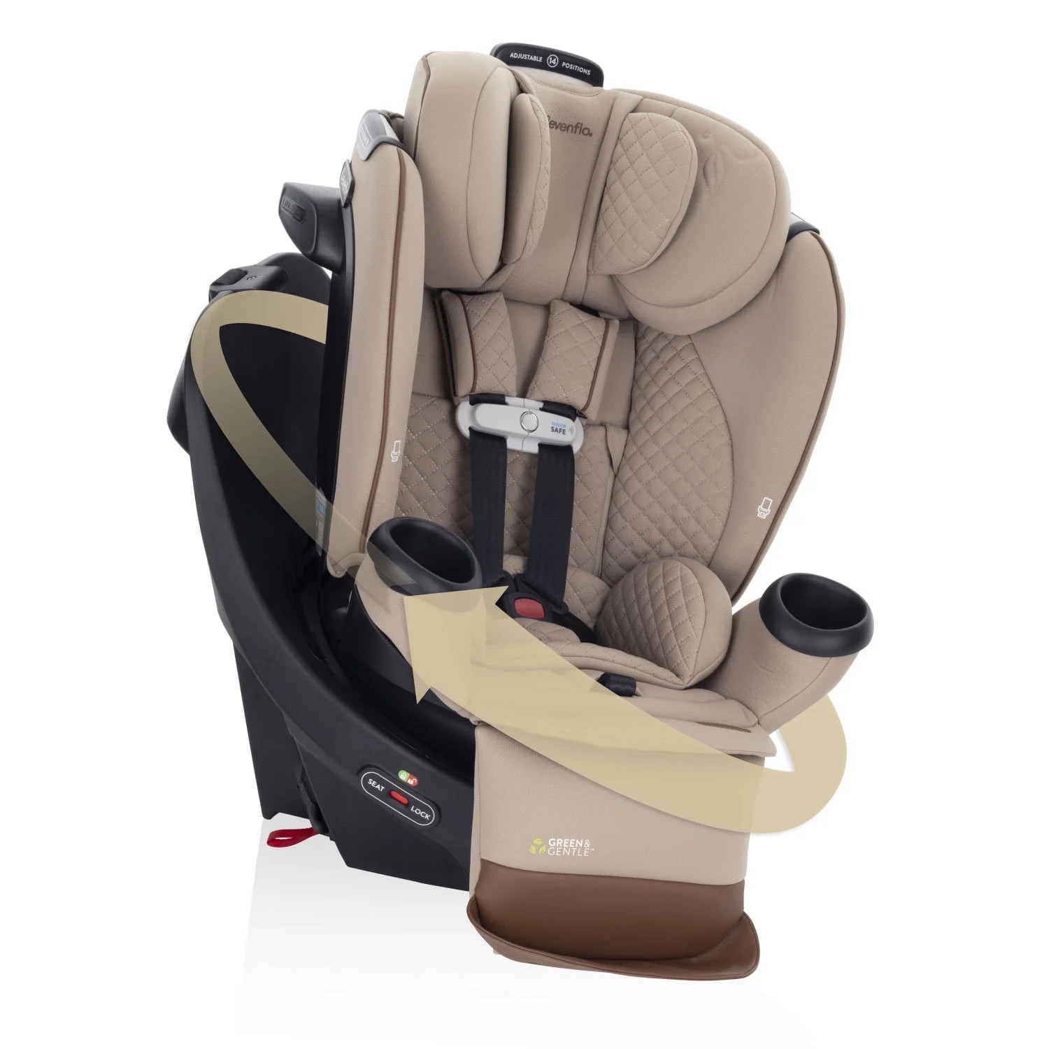 Revolve360 Extend All-in-One Rotational Car Seat with Green & Gentle Fabric (Travertine) | Walmart (US)