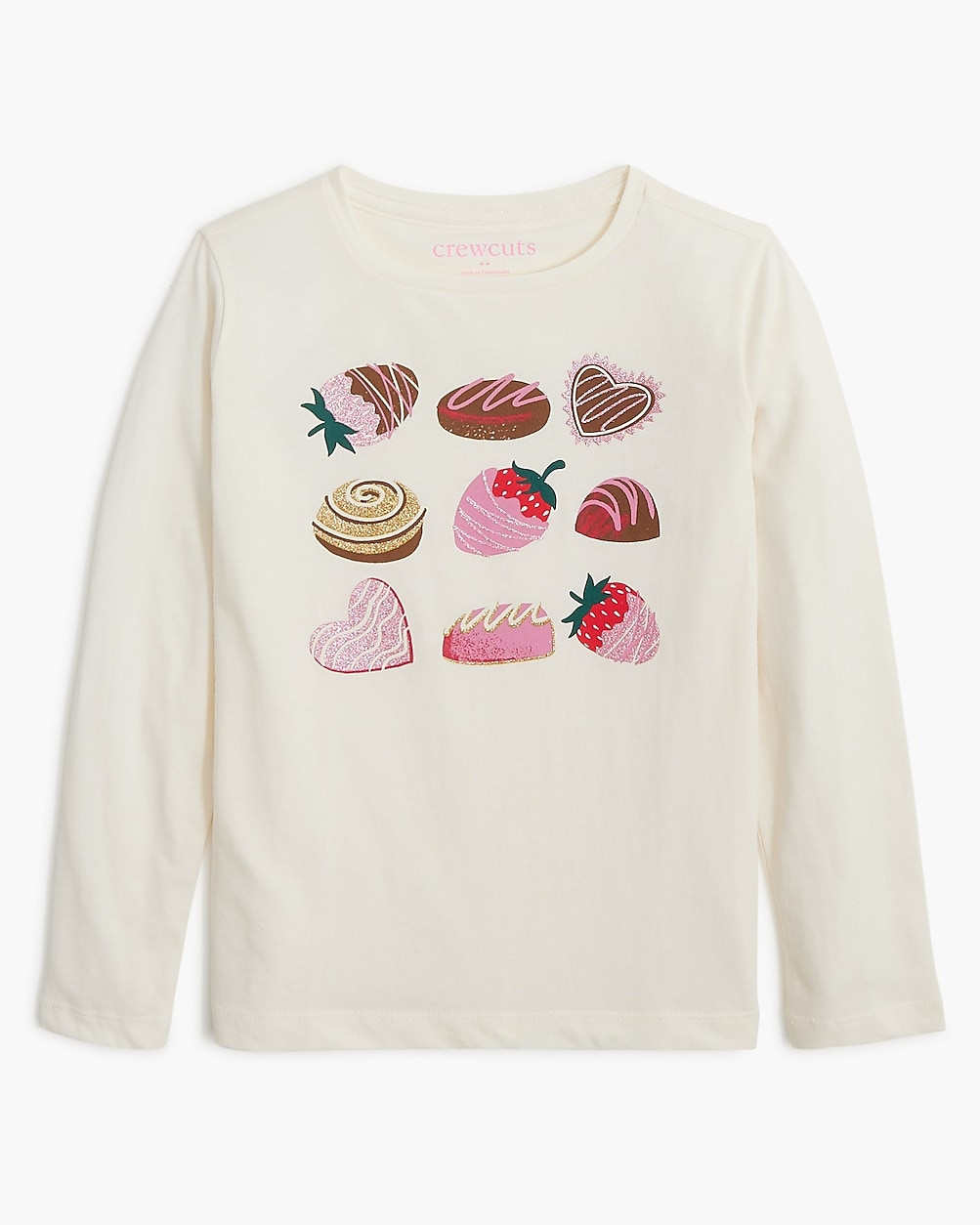 Girls' long-sleeve chocolates graphic tee | J.Crew Factory