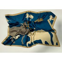 Luxury Pattern Square Scarf in Blue, Neck Scarf, Headscarf, Silk Feeling, Shawl | Simplimvly | Etsy (US)