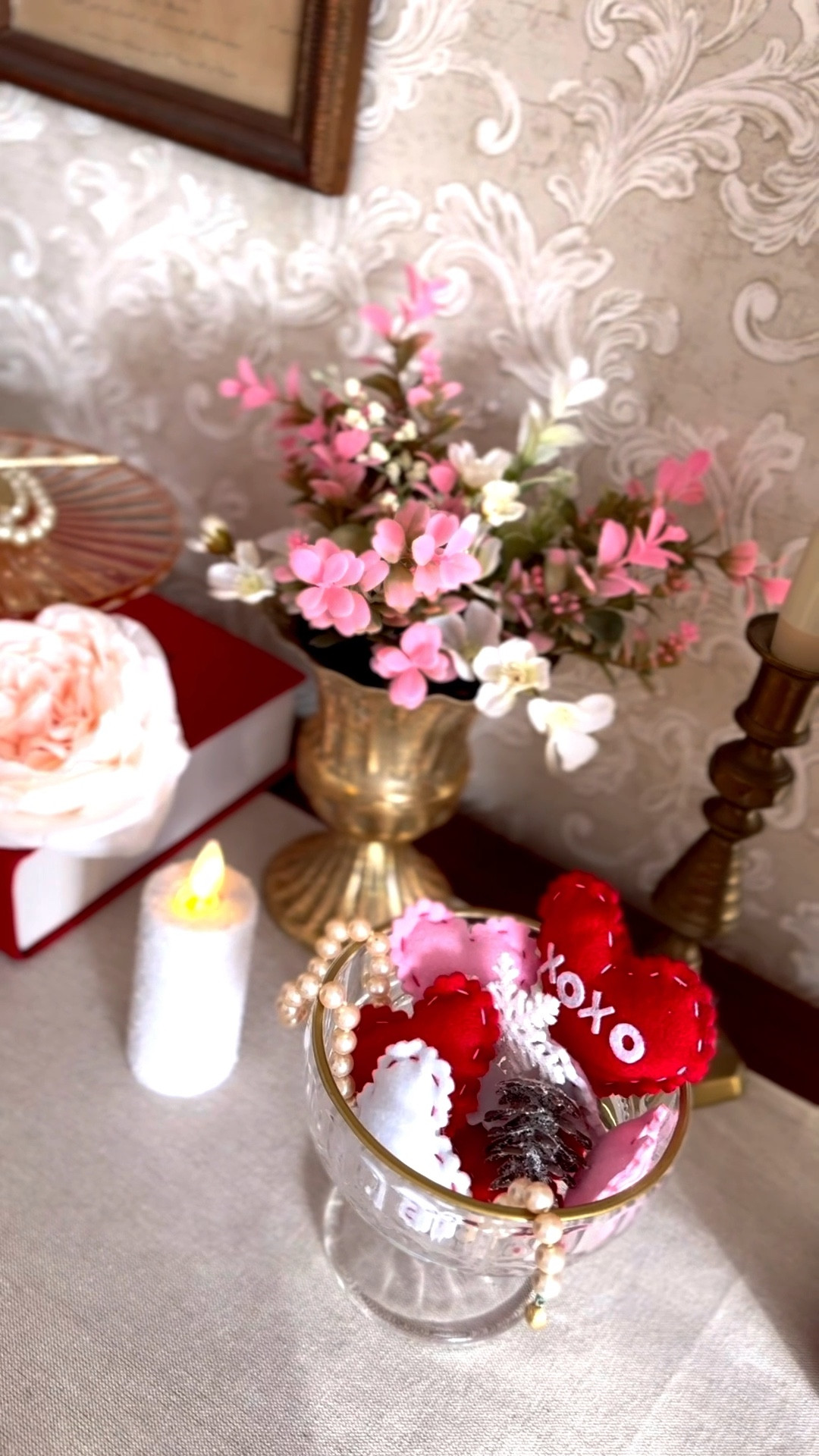 Valentine’s Day decor, faux roses, heart vase filler, red and pink Valentine’s Day heart decorations 

#LTKSeasonal #LTKValentine #LTKHome