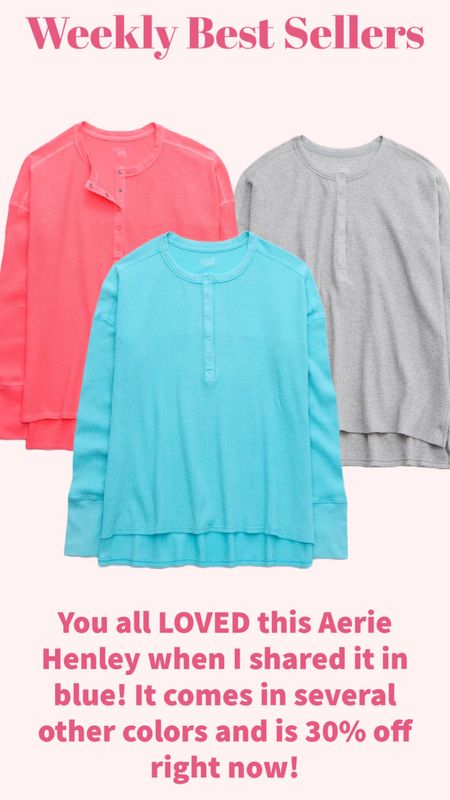 You all LOVED this Aerie Henley when I shared it in blue! It comes in several other colors and is 30% off right now!

#LTKsalealert #LTKplussize #LTKfindsunder50