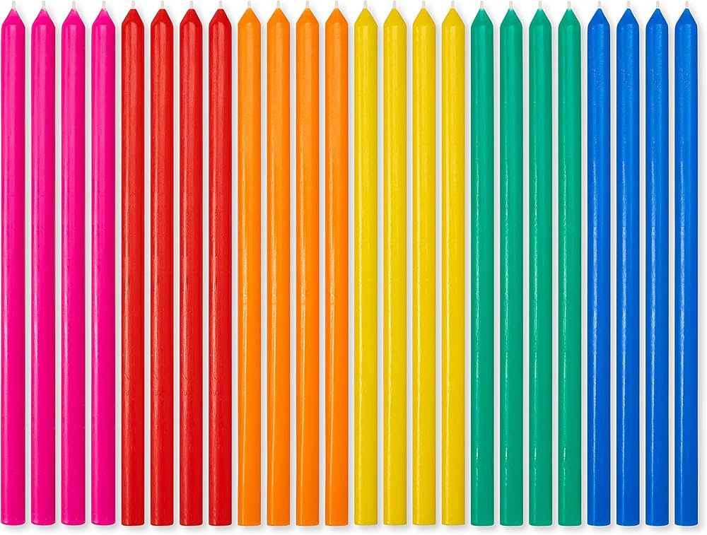 American Greetings Birthday Candles, Long Thin Multicolored (24-Count) | Amazon (US)