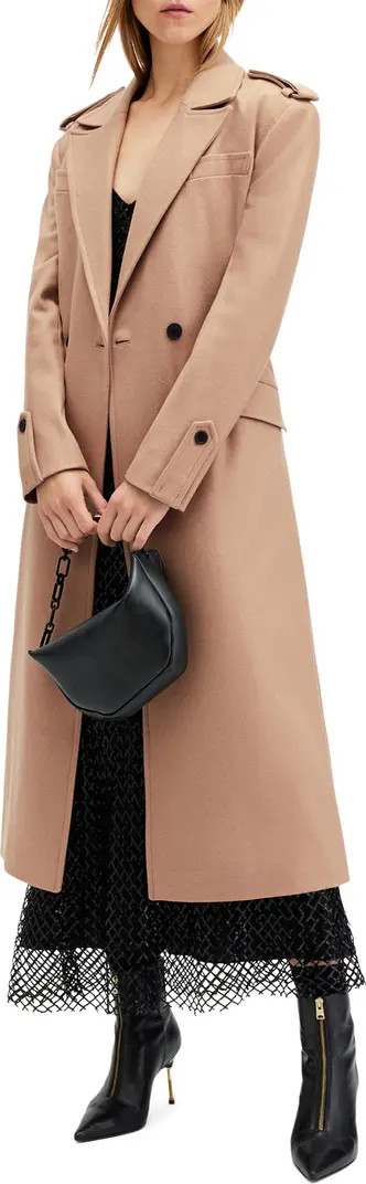 AllSaints Augusta Wool Blend Trench Coat | Nordstromrack | Nordstrom Rack