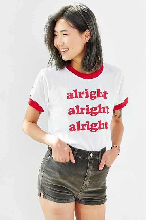 Camp Collection & UO Alright Ringer Tee,RED,XS | Urban Outfitters US