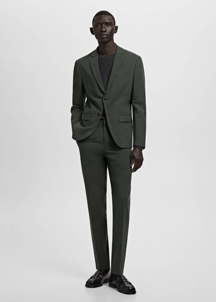 Super slim-fit suit jacket in stretch fabric green - Man - 40 - MANGO MAN | Mango (US/MX/AU)