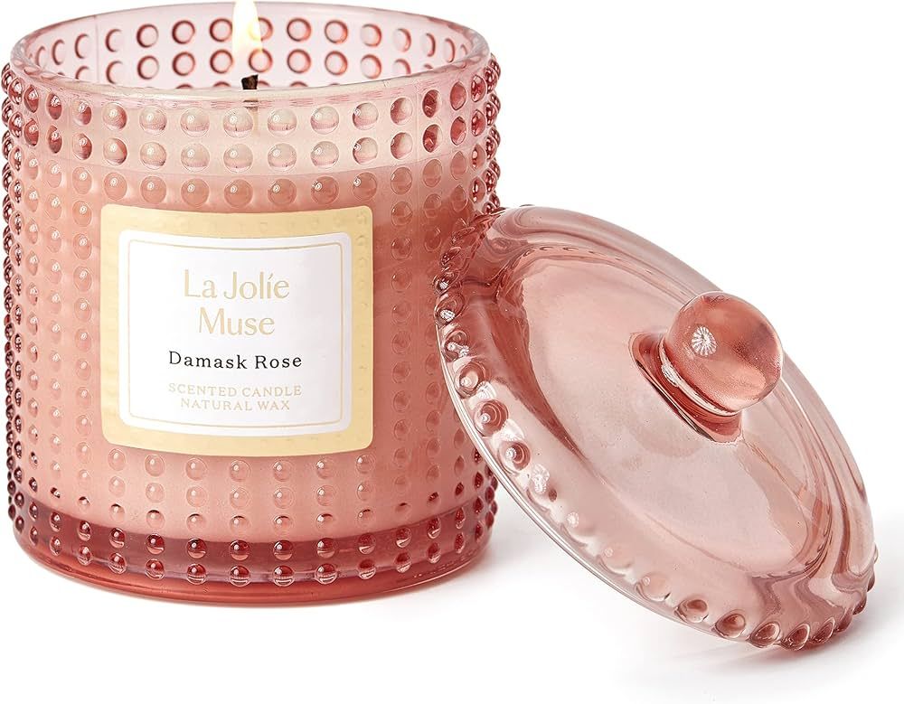 LA JOLIE MUSE Damask Rose Candle, Candles for Valentine's Day, Candles Gifts for Women, Luxury Ja... | Amazon (US)