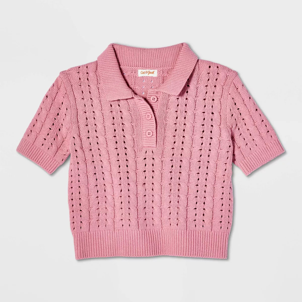 Girls' Short Sleeve Pullover Sweater - Cat & Jack\u2122 Mauve S | Target