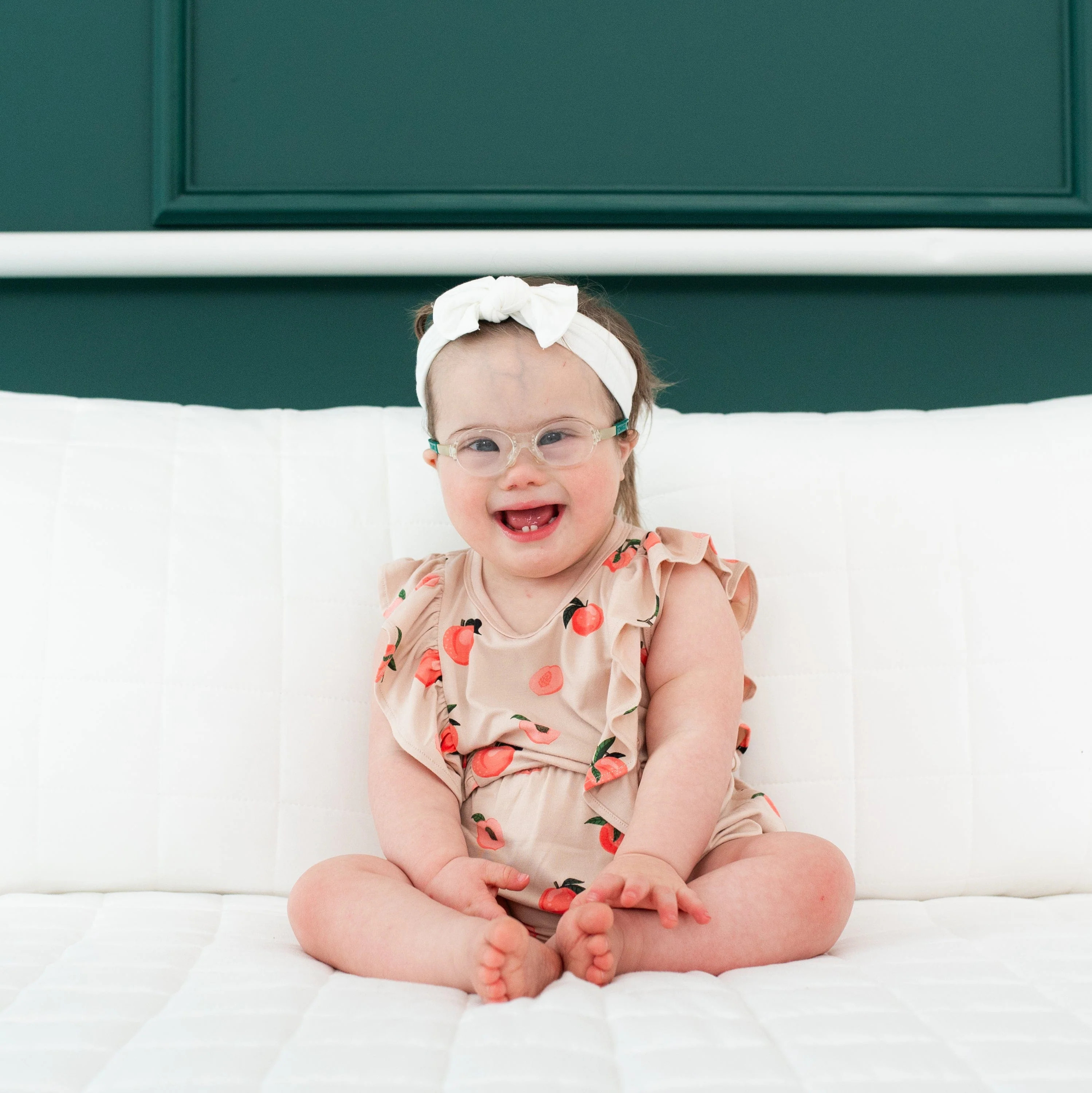 Bubble Romper in Peach | Kyte BABY