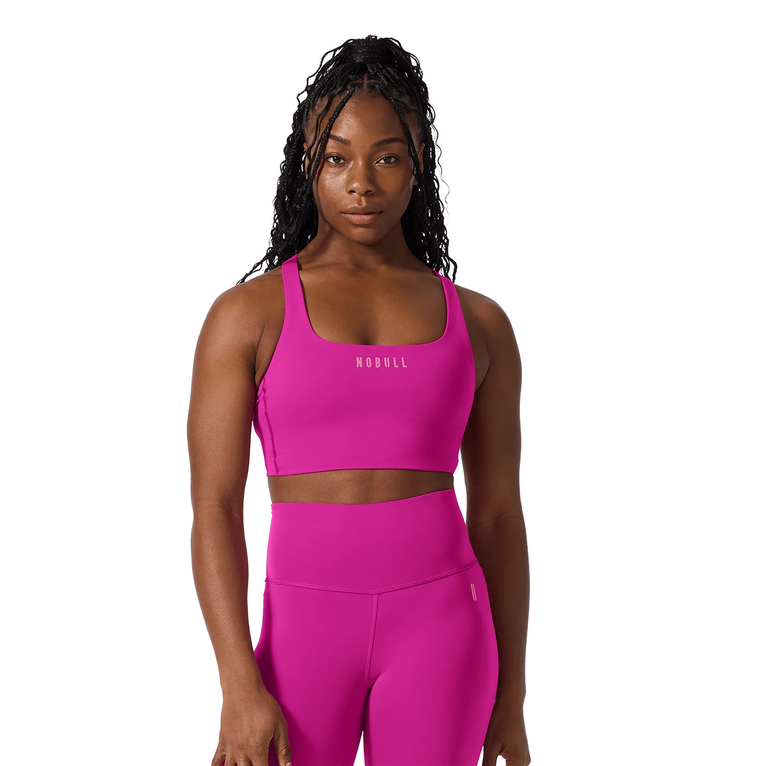 Vivid Fuchsia NOBULL Drive Longline Sports Bra | NOBULL | NOBULL