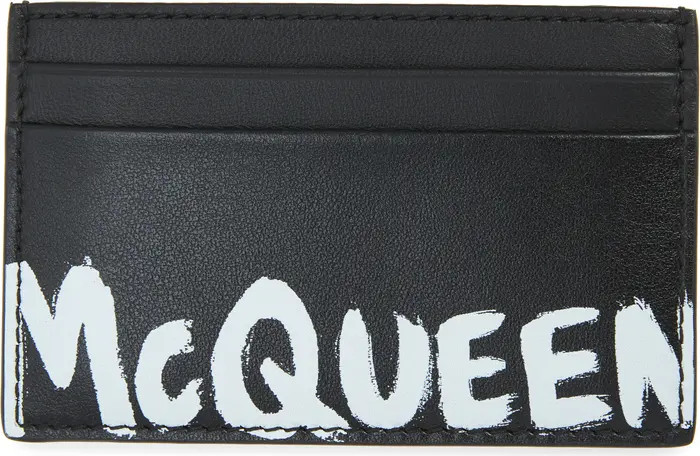 Alexander McQueen Graffiti Logo Leather Card Case | Nordstrom | Nordstrom