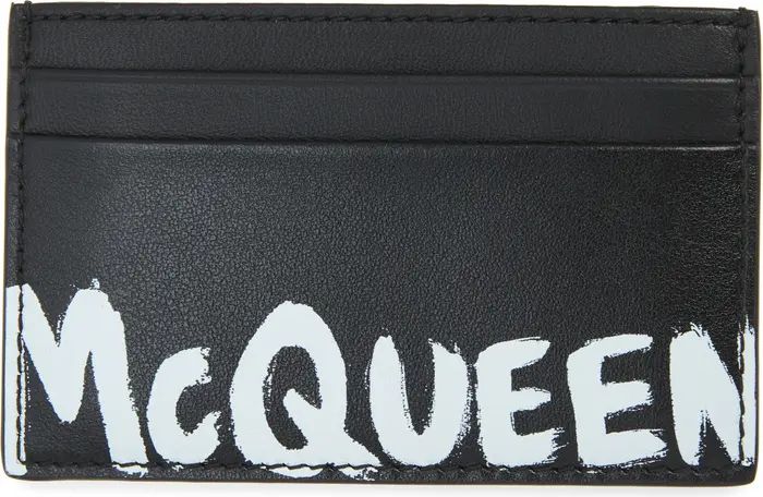 Alexander McQueen Graffiti Logo Leather Card Case | Nordstrom | Nordstrom