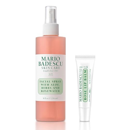 Mario Badescu Rose Water Facial Spray & Rose Lip Balm Bundle | Hydrating Aloe & Rosewater Face Mist + Ultra-Nourishing Lip Moisturizer with Coconut Oil & Shea Butter | Softens, Smooths & Rejuvenates | Amazon (US)