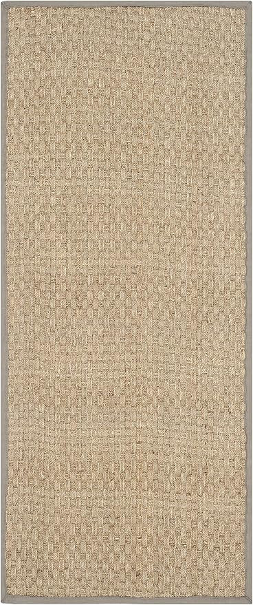 Safavieh Natural Fiber Collection NF114J Border Basketweave Seagrass Runner, 2'6" x 6' , Ivory | Amazon (US)