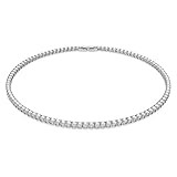 Swarovski Tennis Deluxe All-Around Tennis -Necklace with Clear Swarovski Crystals on a Rhodium Setti | Amazon (US)