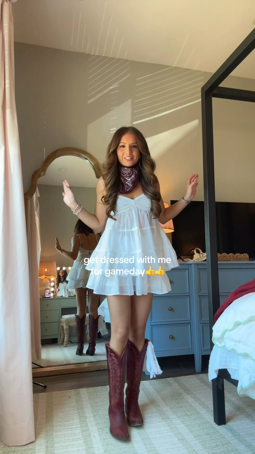 my outfit for gameday!!!! obsessed with this set🤍🤍🤍🤍

#LTKSeasonal #LTKFindsUnder100