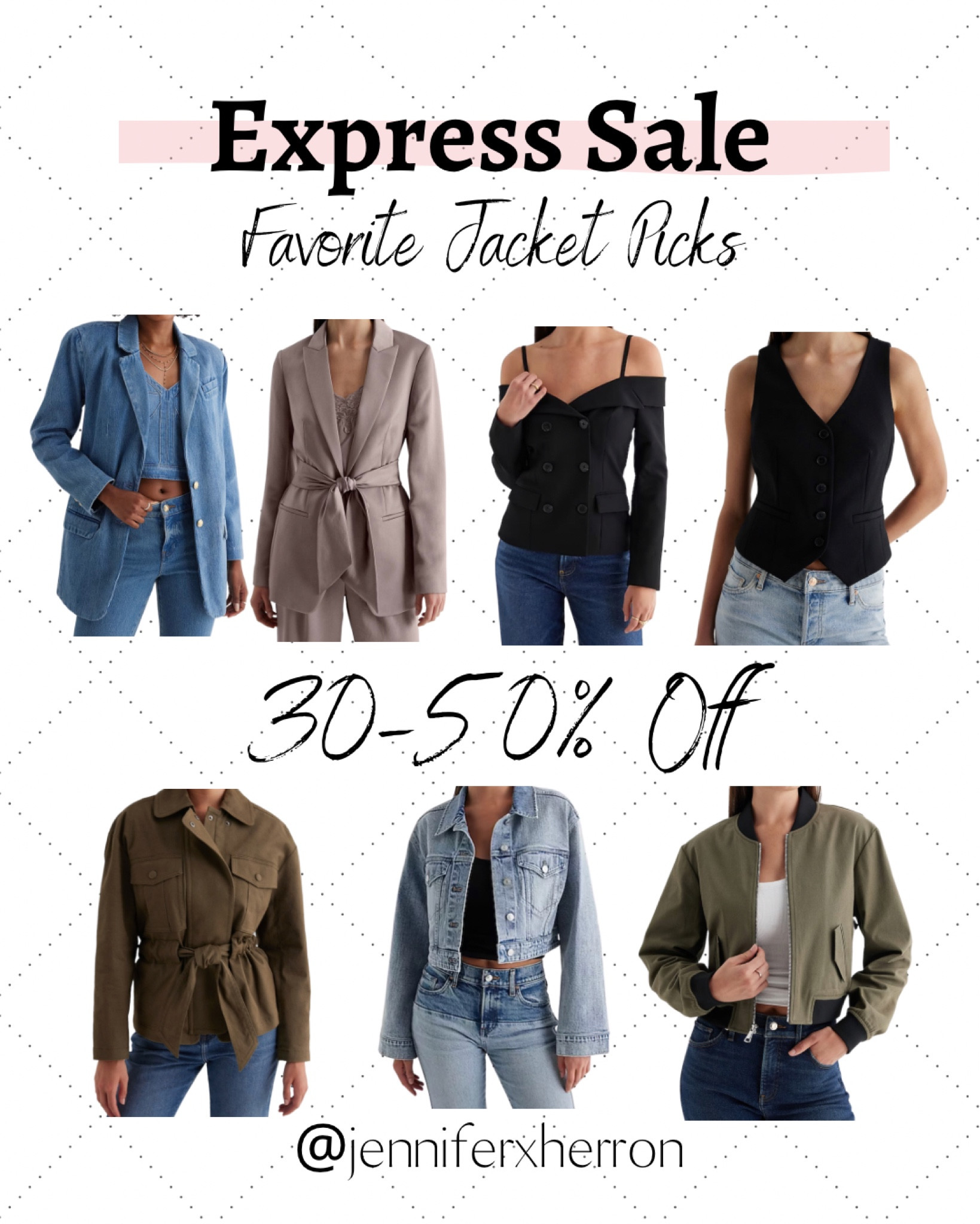 The best jackets/blazers to complete a stunning fall outfit. All on sale for 30-50% off! 💛

Follow @jenniferxherron for more inspiration ✨

#LTKFind #LTKSale #LTKBacktoSchool