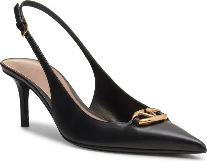 Valentino Garavani VLOGO Moon Pointed Toe Slingback Pump (Women) | Nordstrom | Nordstrom