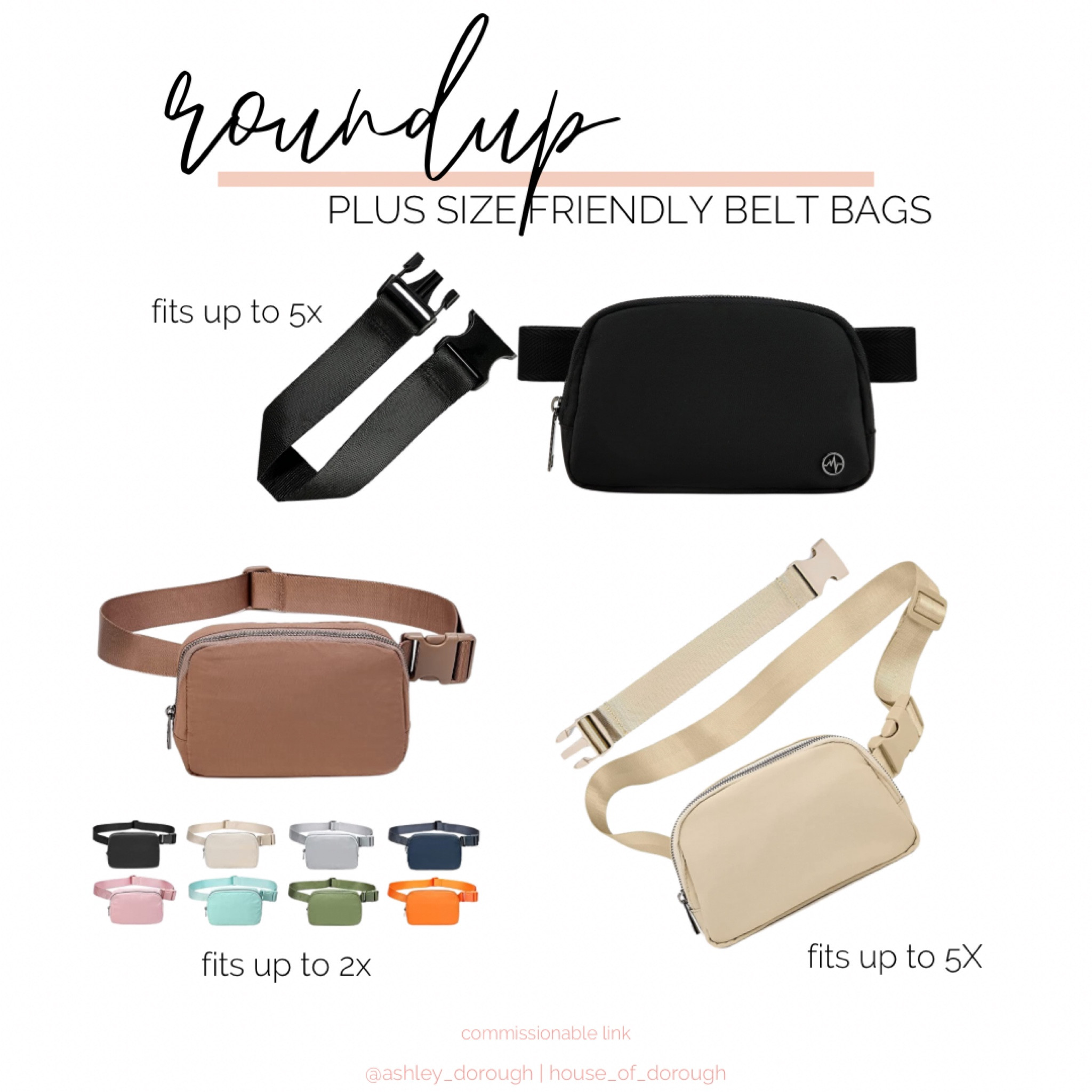 Plus size friendly belt bags/Fanny pack/bum bags! We love all of these!!!! Very similar to the lululemon everywhere bag!

#LTKU #LTKcurves #LTKunder50