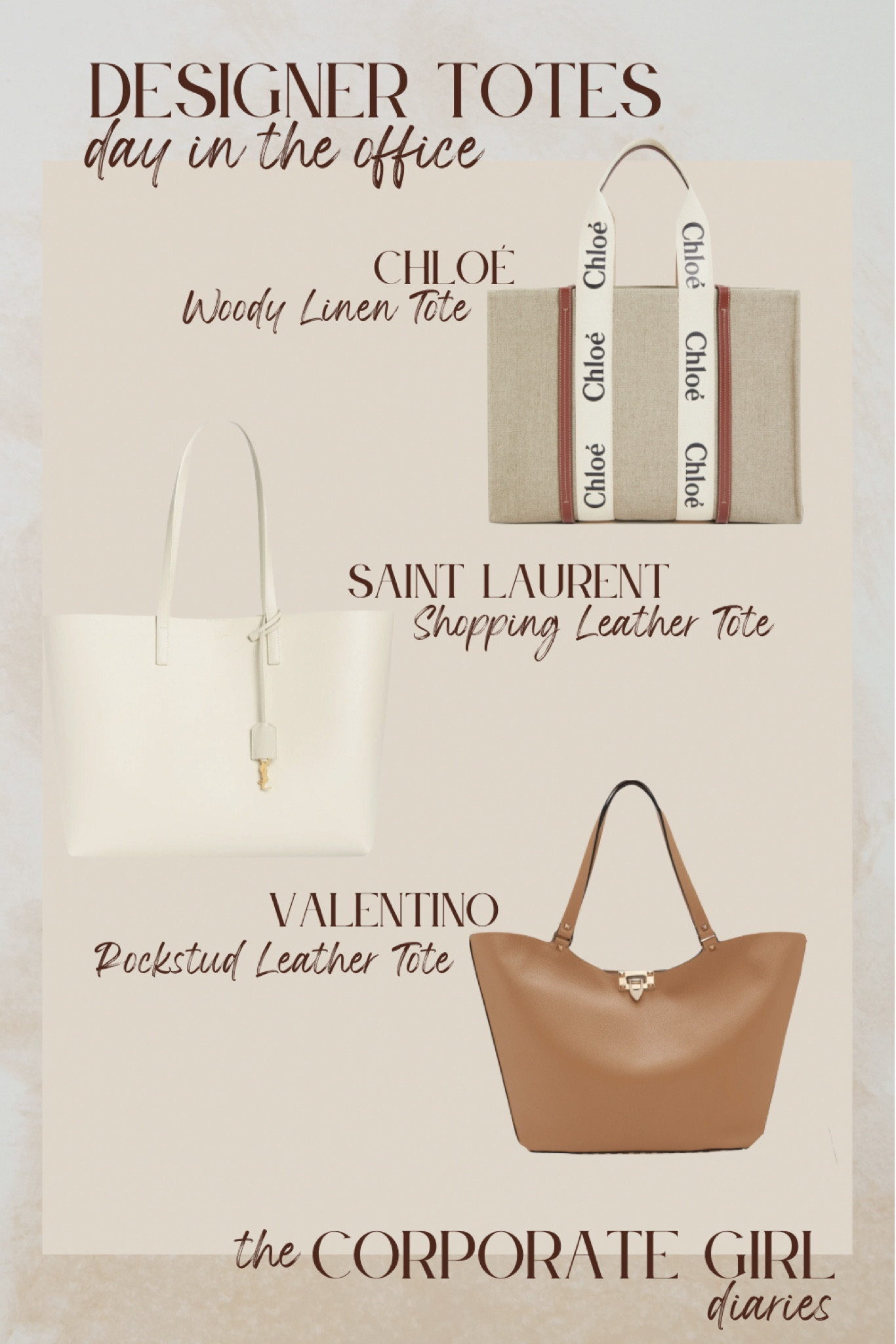 Favorite luxury totes. Work tote bag. Office bag. Stylish work bag. Spring work outfit bag inspo. Spring outfit bag ideas. Spring fashion for corporate baddie 

#LTKworkwear #LTKitbag #LTKfindsunder100