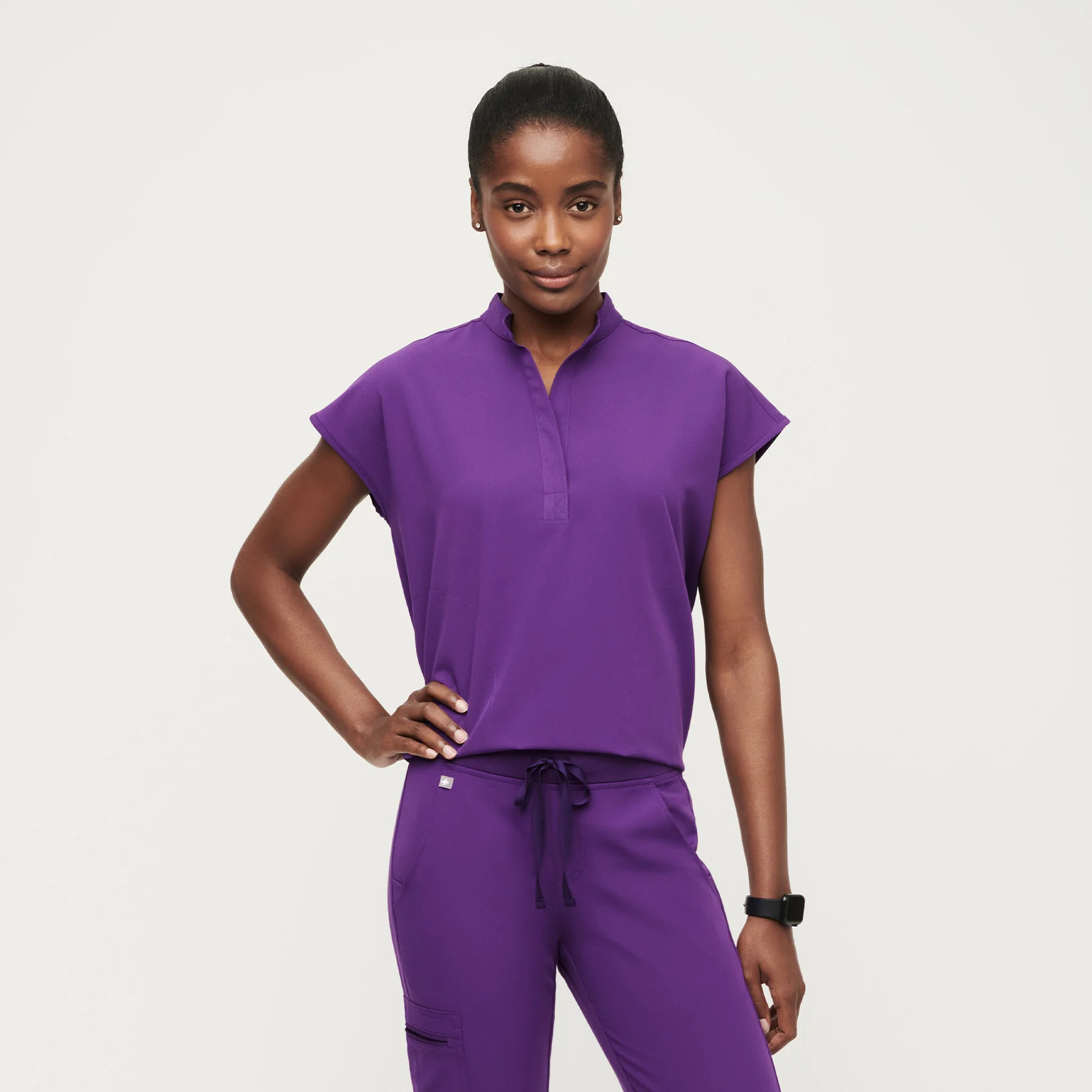 Women's Rafaela Oversized Scrub Top - Digital Grape · FIGS | FIGS